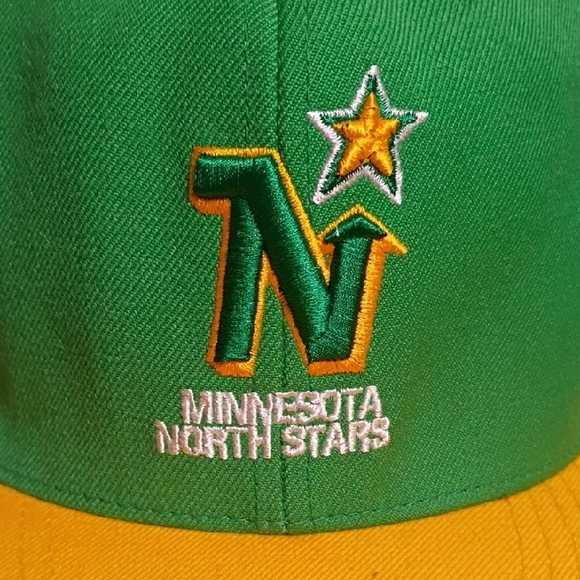 Mitchell & Ness Green and Yellow Minnesota Nort Stars Hockey Cap - Picture 5 of 9